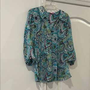 Lilly Pulitzer Multicolor Paisley Blouse Size 8